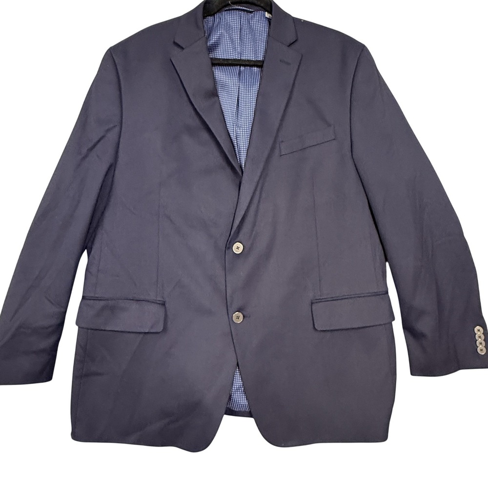 Michael Kors Blazer Mens 46R Navy 2 Button Notch Lapel Stretch Lined Side Vents